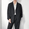 Korean school style men's casual suit, light mature style men's loose off-the-shoulder casual suit, men's solid color suit Specification image